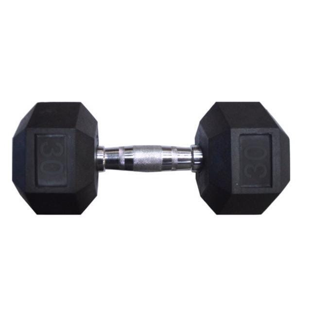 Hex Rubber Dumbbells, 30 Pounds 2121068